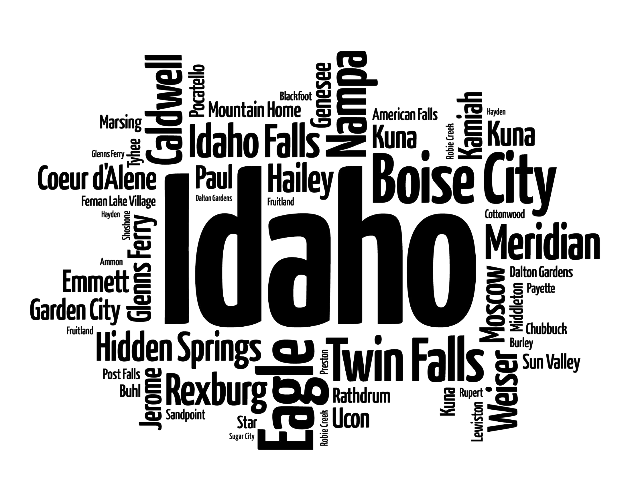Idaho Cities where High Speed Internet is offered 