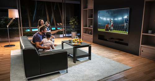 Family Room TV Family watching TV
