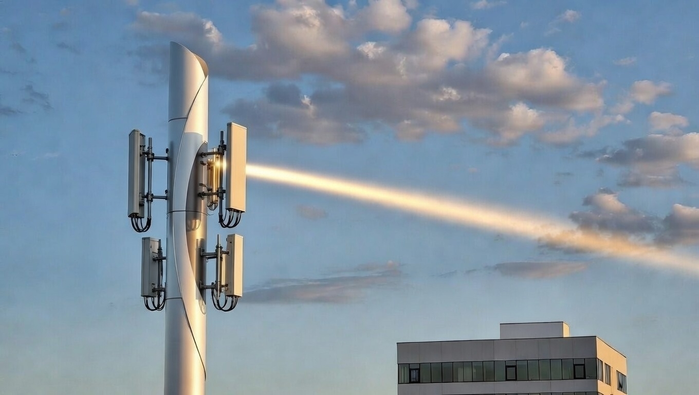 Fixed Wireless Tower emitting light